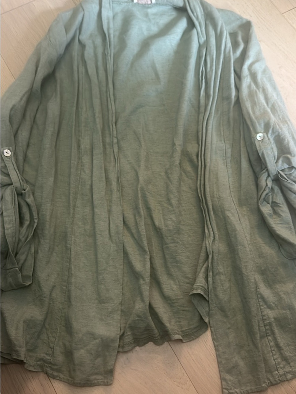 Light Green Men's Open-Front Lightweight Jacket